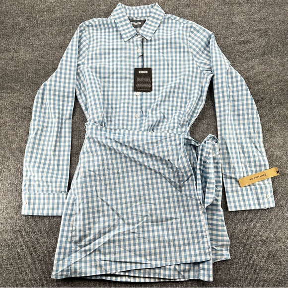 Reformation Dresses & Skirts - Reformation Dress Womens Small Gingham Plaid Deconstructed Wrap Block Party NEW